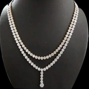 Double Line Handcrafted Diamond Necklace