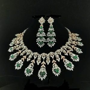Fancy Solitaire Diamond Necklace Set