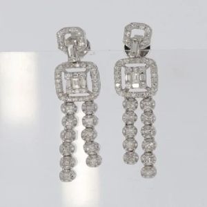 White Gold Diamond Drop Earrings