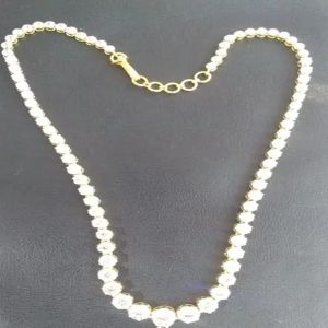 White Gold Single Line Diamond Necklace