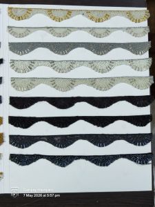 Bugle Bead Scalloped Lace