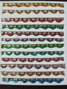 Dual Tone Glitter Scalloped Lace