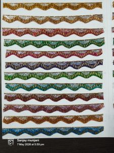 Dual Tone Glitter Scalloped Lace