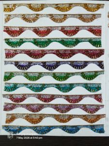 Dual Tone Glitter Scalloped Lace