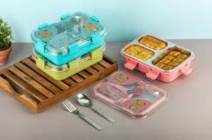 3 Compartment Stainless Steel Lunchbox