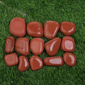 Tumbled Red Wet Pebbles