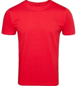 Mens Bright Red Round Neck T-Shirt