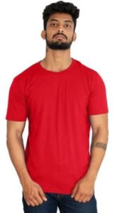 Mens Classic Red Round Neck T-Shirt