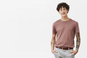 Mens Dusty Mauve Cotton T-Shirt