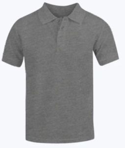 Mens Heather Grey Polo Collar T-Shirt