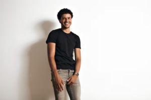 Mens Jet Black Premium Cotton T-Shirt