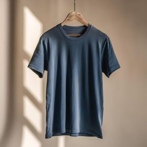 Mens Navy Blue Cotton T-Shirt