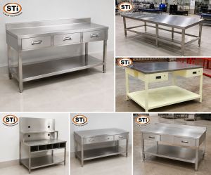 Stainless Steel Glass Table