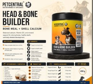 Head and Bone Builder Dog Supplement