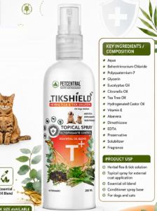 Tikshield Natural Flea and Tick Spray for Dogs and Cats