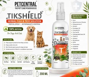Tikshield Natural Flea and Tick Spray for Dogs and Cats