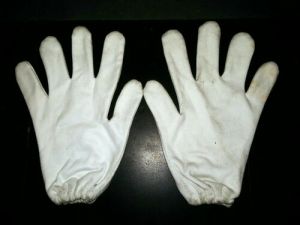 White Cotton Hosiery Safety Gloves