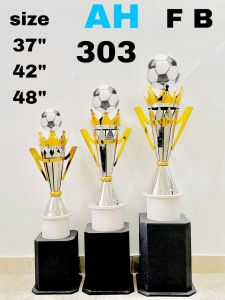 Crowned Tournament Football Trophy