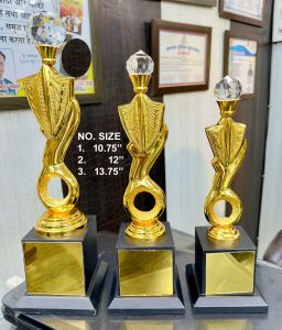 Crystal Accent Gold Plated Trophy