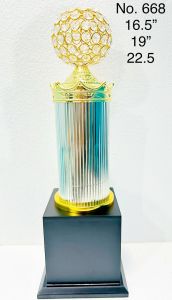Fluted Pillar Crown Crystal Trophy