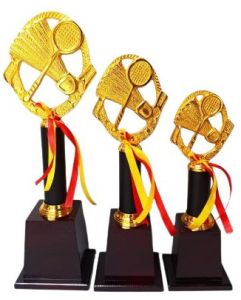 Golden Crest Oval Badminton Trophy