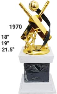 Golden Crossed Bats Sports Trophy
