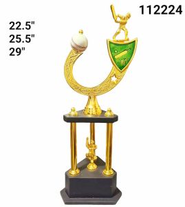 Golden Triple Pillar Sports Trophy
