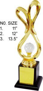 Ribbon Crystal Brass Trophy