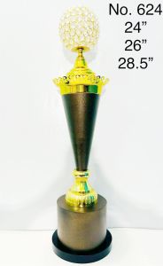 Scalloped Crown Globe Crystal Trophy