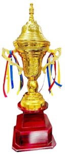 Scroll Handle Gold Plated Trophy
