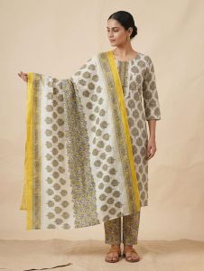 Ladies Printed Cotton Kurta Pant Suit
