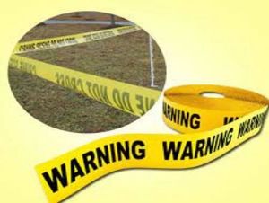 Yellow and Black Caution Warning Tape