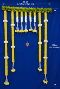 Decoration Set with Green Leaf Toran | Fabric Floral Wedding Backdrop Decoration | Traditional Door