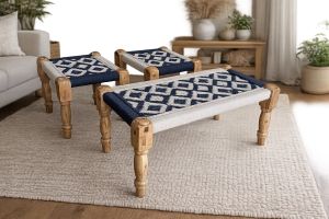 Eco Friendly Wooden Woven Stool