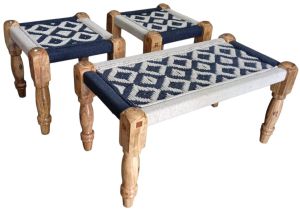 Eco Friendly Wooden Woven Stool