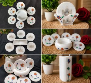 Premium Marble TEA Coaster Set