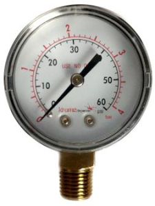 CO2 Regulator Replacement Gauge- Bottom Connection