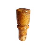 Marble Tap Handle with Brass Insert - Brown
