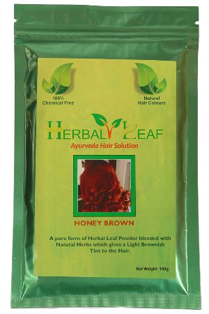 Herbal Leaf Honey Brown Hair Powder