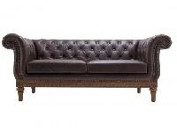 Leather quilted sofa