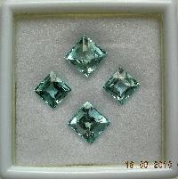 Aquamarine Square Earrings