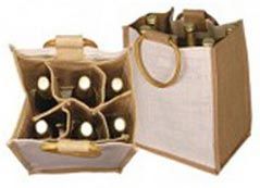 Six Bottle Jute Wine Bags