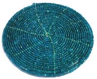 Glass Beaded Coaster (Blue Glass Beads)