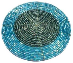 Glass Beaded Coaster (Blue Glass Beads)