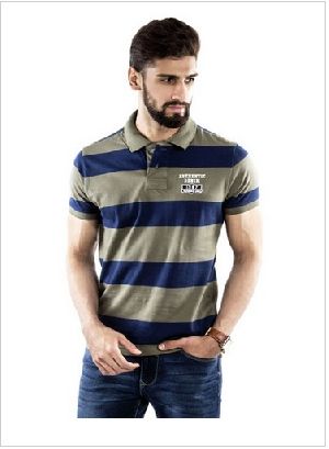 Cotton Single Jersey Stripe Polo