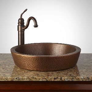 Copper Hammered Table Top Wash Basin