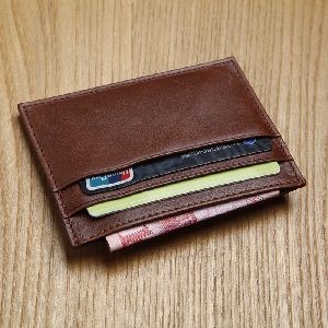 Real leather credit card case