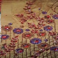 embroidered handloom silk fabric