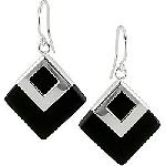 Black onyx 925 silver earrings