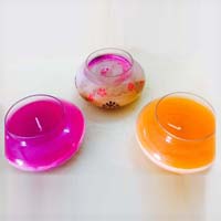 Glass Matki Filling With Wax Candles